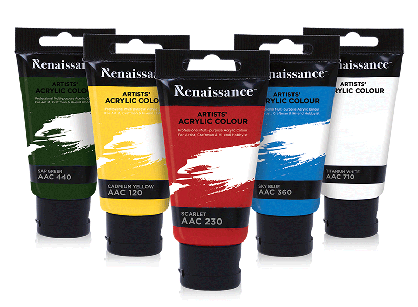 สีอะคริลิคชนิดหลอด75มล. เรนาซองซ์ เม็ดสี Pigment คุณภาพสูง เนื้อครีมละเอียด
