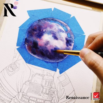 Renaissance สีน้ำ ห้วงอวกาศ