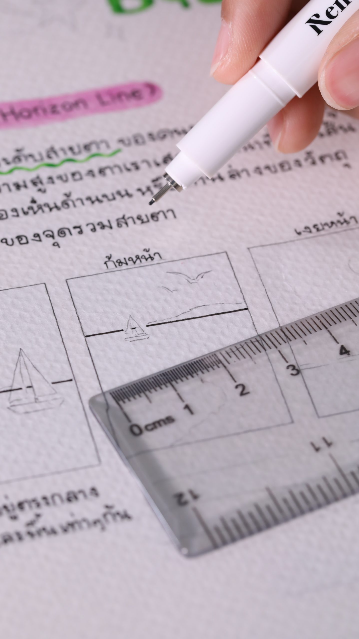 พื้นฐาน Perspective เส้นขอบฟ้าและจุดรวมสายตา 4